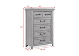 Contemporary Light Gray Finish 1pc Tall Chest Wooden Bedroom Furniture Metal Pull Furniture B011P228542