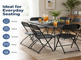 6 Pack Plastic Folding Chairs Black Heavy Duty Indoor Outdoor Portable Stackable Chairs for Party 47120347