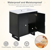 30" Bathroom vanity Set with Sink, Combo Cabinet, Bathroom Storage Cabinet, Solid Wood Frame WF319594AAB