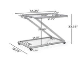 Bar Cart, Bakers Rack,Home Serving Bar Cart With Lockable Wheels, Wine Rolling Cart ,Tempered Glass 36923476