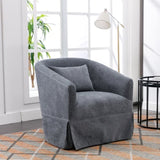 ZNTS 360-degree Swivel Accent Armchair Linen Blend Grey W676102323