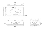 42'' Solid surface Basin, Matte White Color T3785P491210