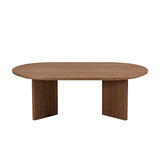 Length 39.37 Inch Modern Coffee Table,MDF Oval Coffee Table for Living Room,Small Coffee Table with W2582P217993