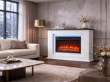 40-Inch Electric Fireplace with Mantel and LED Strip, Fireplace TV Stand for 55" TVs, Adjustable 43233760