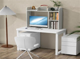 White Desktop Bookshelf for 27''/68.58cm Monitor, 93.9825.4073.66cm Engineered Wood Desk Hutch 55606998