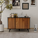 Litter Box Enclosure, Cat Litter Box Furniture with Hidden Plug, 3 Doors,Indoor Cat Washroom Storage W42090255