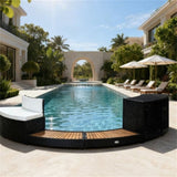 Outdoors Hot Tub Surround Gray Poly Rattan /poly rattan hot tub surround 42590970