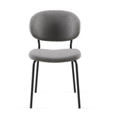 Grey Boucle Fabric Dining Chairs Set of 4, Mid-Century Modern Dining Kitchen Dining Room W1164P195045