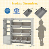 Kids Toy Organizer - 44"x12"x39.5", 8 Storage Boxes, Open ShelvesCabinet 94925968