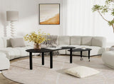 Contemporary rotatable cocktail table solid rubber wood legs, 360 degree rotating coffee table W2899P372752