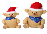 Set of 2 Lighted Plush Bear Christmas Decorations, Pre-lit Pull Up Holiday Decor with 60 Warm White 24322827