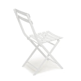 3 Piece Patio Bistro Set of Foldable Round Table and Chairs, White W1586P143153