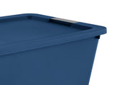 (2 pack) 34 Gallon Extra-Large Storage Bin, Plastic Storage Container with Latch Lid, Blue (Shipment 43472071