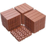 Plastic Interlocking Deck Tiles, 11.8"x11.8", Patio Flooring Outdoor Waterproof All W2882P204149