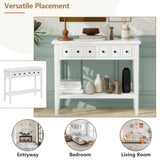 TREXM Rustic Console Table with Open Shelf, Rubber Wood Legs, Ideal for Entryways, Living Rooms, and N715P205077K