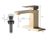 Bathroom Faucet Single Hole, Single Handle Stainless Steel Faucet for Bathroom Sink with Deckplate W1224P195904