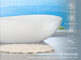 63" Freestanding Solid Surface Bathtub, Luxury Engineered Stone Resin Freestanding Soaking Bathtub T5287P510107