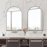24x36 Inch Arched Recessed Medicine Cabinet, Metal Framed Bathroom Wall Cabinet with Mirror and W1435P182919