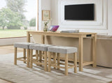 59 Inch Bar, Dining, Sofa with Power Outlet, 3 Upholstered Stools, 4 Piece Bar 15585597