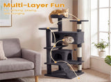 52" Tall Cat Tree Tower with Perches & Condos, Multi-Cat Playground with Scratching Posts 73738859