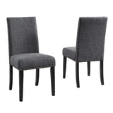 ZNTS Biony Fabric Dining Chairs with Nailhead Trim, Set of 2, Gray T2574P164548