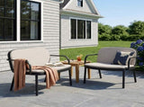 Luna Outdoor PP Club Chair, Black Frame with Beige Cushion, Set of 2 N775P272730B
