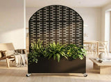 Arched Decorative Privacy Screen with Planter Box, 70.87" Tall Metal Freestanding Fence Planter, 08959365