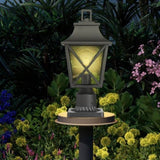 Outdoor Post Light, Black Pole Lantern Lighting Fixture with Pier Mount Base Hard Wired, Outdoor W2714P218535