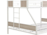 Twin Over FULL Metal Bunk Bed with Trundle 2 - Side Ladder and Full-Length Guardrail, No Box Spring W311133416
