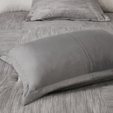 7 Piece Printed Seersucker Comforter Set Grey King B03597115