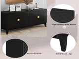 4-Door Sideboard Storage Cabinet for Living Room and Dining Room, Two Large Cabinets with Gold N759P192449B