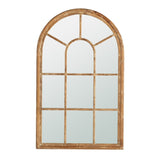 ZNTS 34x54.3" Large Arched Accent Mirror with Brown Frame with Decorative Window Look Classic W2078124336