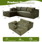 Compression Sectional Couch with Comfy Chaise, Boneless L Shape Sofa with Deep Seat, Minimalist 48120981