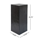 Wood-Look Square-Column MGO End Table, H33.75",Wood-Like Distressed Finish, Mix with Different N770P284172B
