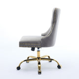 A&A Furniture Office Chair,Modern Velvet Upholstered Tufted Button Home Office Chair with Golden W1143P292468