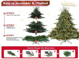 Artificial 7.5ft Green Christmas Tree with 2441 PE/PVC Mixed Branch Tips, 850L warm white led, 32231578
