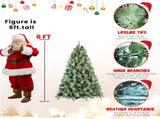 Artificial 6ft Green Christmas Tree with 988PVC/Hard Needle Mixed Branch Tips,Pine cone,Hinged 31764534