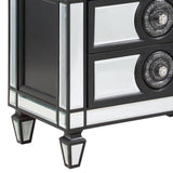 Varian II Mirrored, Black & Sliver Finish Nightstand B2726P303758