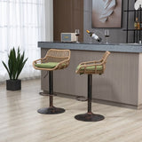 COOLMORE Modern Swivel Bar Stools Set of 2 Adjustable Counter Height Chairs with Footrest for W39594822