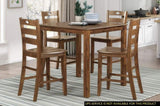 Counter Height 5pc Dining Set Walnut Finish Table and 4 Counter Height Chairs Wooden Kitchen Dining B011P168514