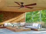 60 in. Farmhouse Walnut Wood Ceiling Fan with Remote Control,without Light W1367141065