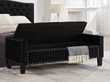 Upholstered Tufted Button Storage Bench with nails trim,Entryway Living Room Soft Padded Seat with 68033882