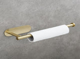 Stainless Steel Towel Holder Adhesive Lengthen Toilet Paper Holder for 2 Roll Papers, Brushed Gold 77105360