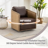 COOLMORE Swivel Chair, Comfy Round Accent Sofa Chair for Living Room, 360 Degree Swivel W395102739