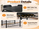 (85x60x76cm) Black Wood Grain PVC Black Painted Breakfast Table and Chair Set 79581060