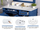 36" Blue Modern Bathroom Vanity with Ceramic Sink, Soft Close Doors, 4 Drawers for Storage, Elegant N729P253935C