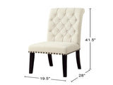 Set of 2 Fabric Upholstered Dining Chairs, Beige B016P224580