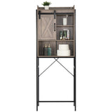 ZNTS FCH Retro Style MDF With Triamine Iron Frame Sliding Door Three-Layer Rack Bathroom Cabinet 54703194