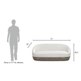 Willow 71" Upholstered Woven Patio Deep Seating Sofa, Wheat Beige Axroma Olefin B2719P245972
