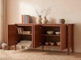 59" Rustic Sideboard Buffet Cabinet Credenza with 4 Doors & 2 Shelves,Farmhouse Wood Accent Storage W2263P531251